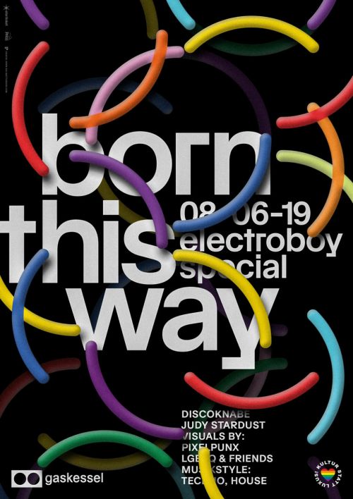 Poster für Born this Way w/ Electro Boy , gestaltet von Kai Matthiesen