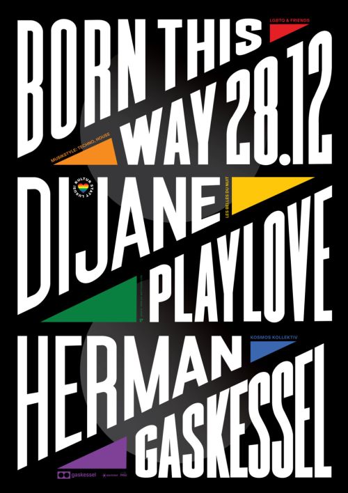Poster für Born this Way , gestaltet von Kai Matthiesen