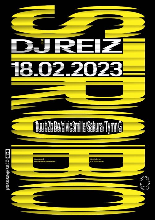 Poster für Strobo w/ DJ Reiz (FR) , gestaltet von Kai Matthiesen 