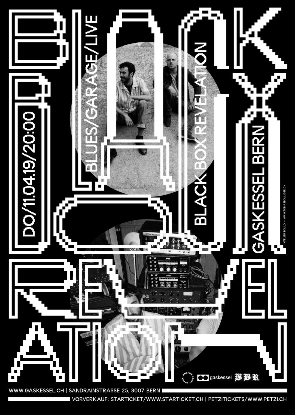 Poster für Black Box Revelation , gestaltet von Tobias Bolliger 