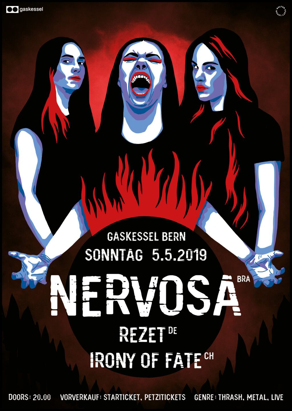 Poster für Nervosa (BRA) , gestaltet von Lisa Graber