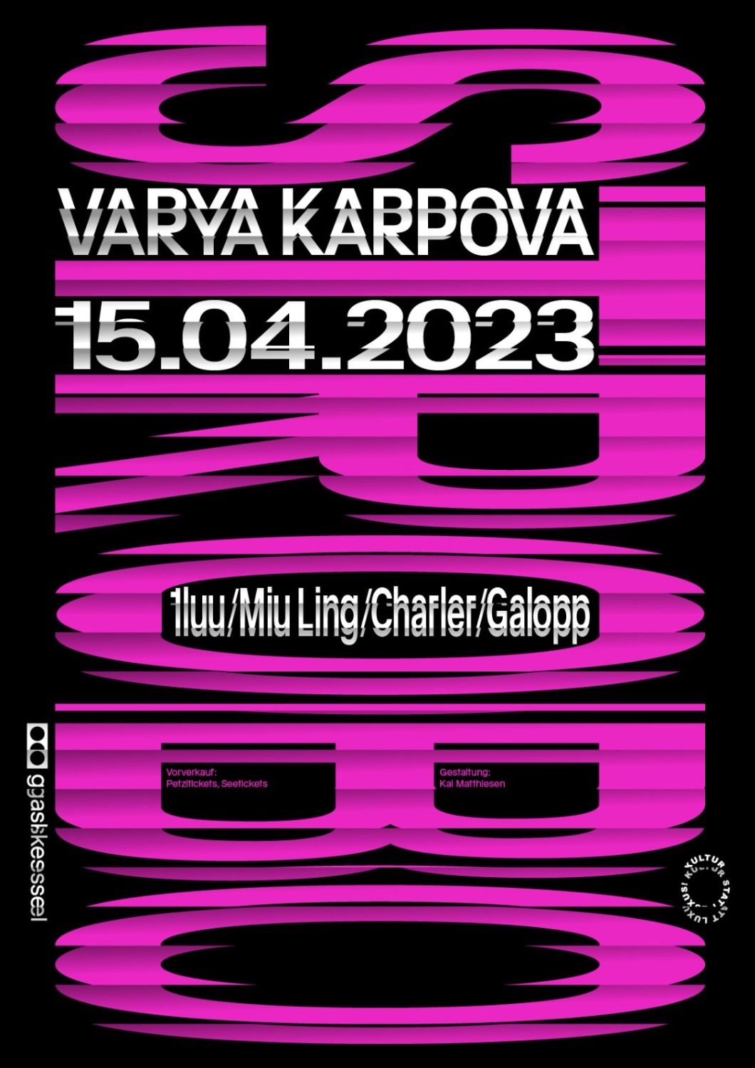 Poster für Strobo w/ Varya Karpova , gestaltet von Kai Matthiesen 