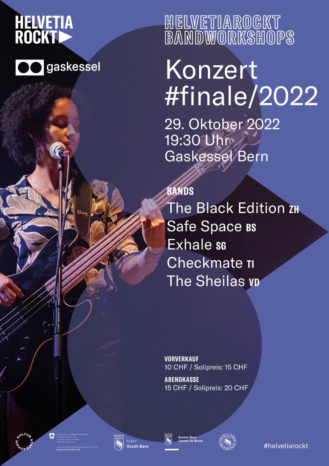 Poster Helvetiarockt Bandworkshops Konzert#Finale 2022